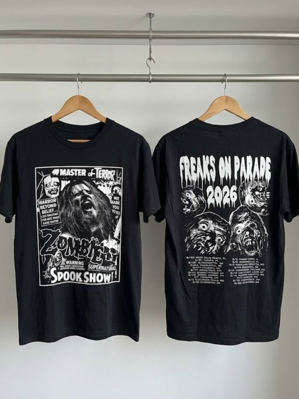 Rob Zombie Freaks On Parade Master Of Terror Tour 2026 T-Shirt Reprint